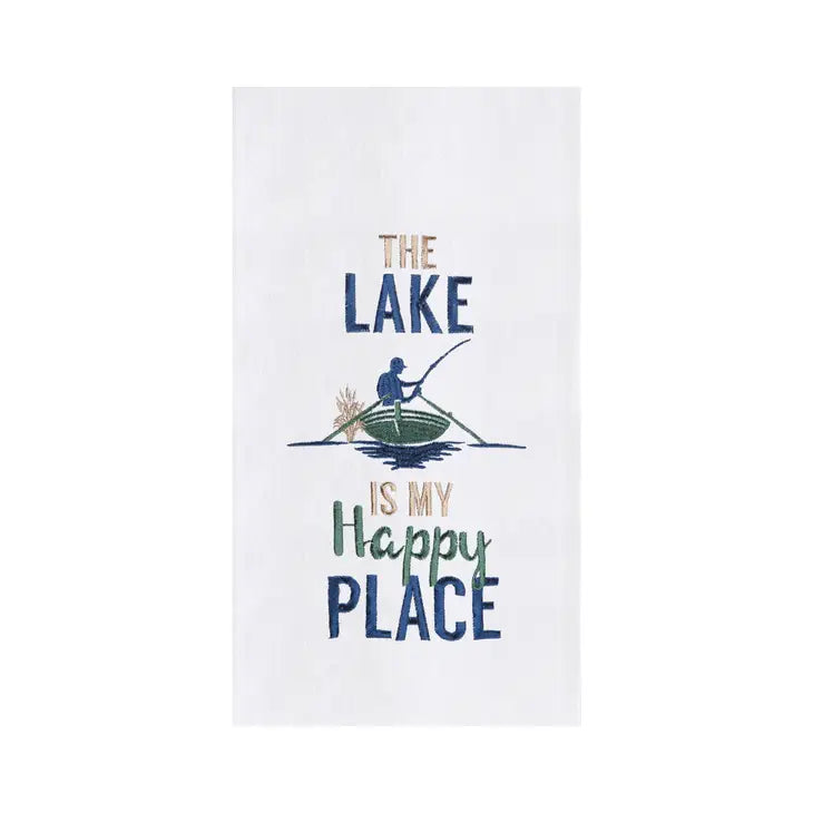 The Lake is My Happy Place Tea Towel