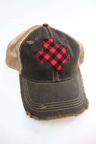 Buffalo Plaid Dirty Trucker Hat