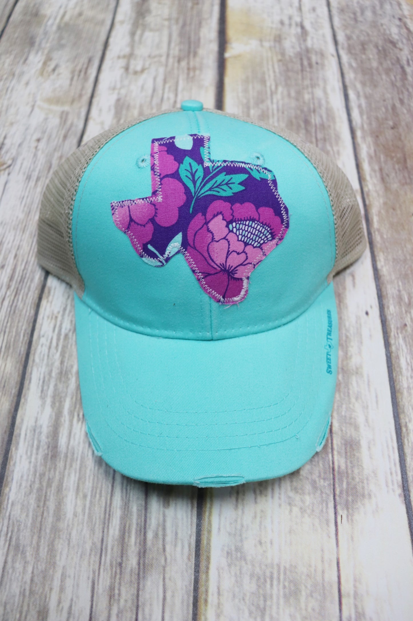 Purple Floral Seafoam Trucker Hat