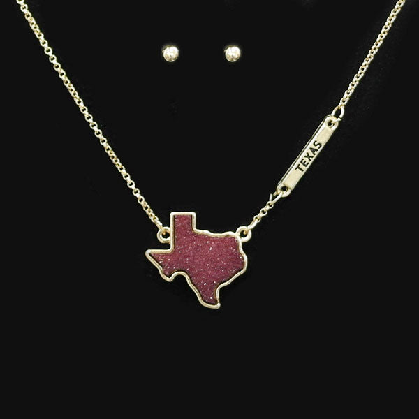 Double Druzy Texas Necklace Set [All Colors]