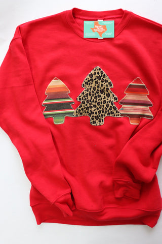 Christmas Tree Trifecta Red Pullover