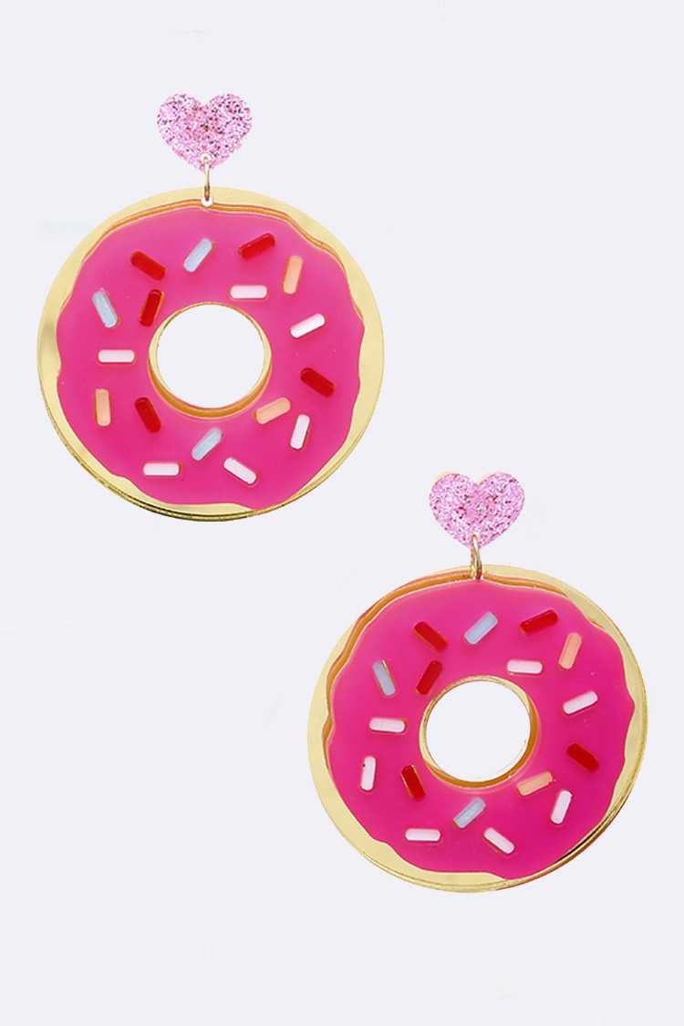 Donut Acrylic Statement Earring