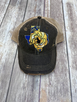 Yellow Rose of Texas Dirty Trucker Hat