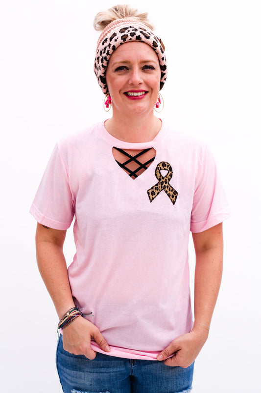 Breast Cancer Awareness Key Hole Tee