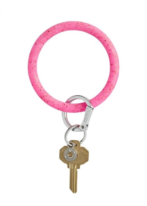 Big O Silicone Keychain [Hot Pink Confetti]