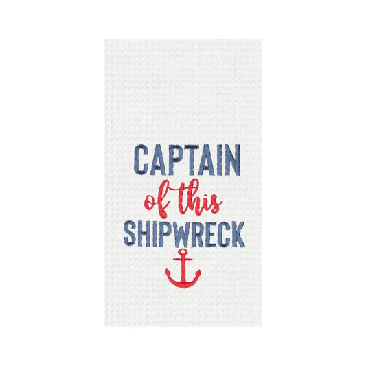 Captain of This Shipwreck Tea Towel