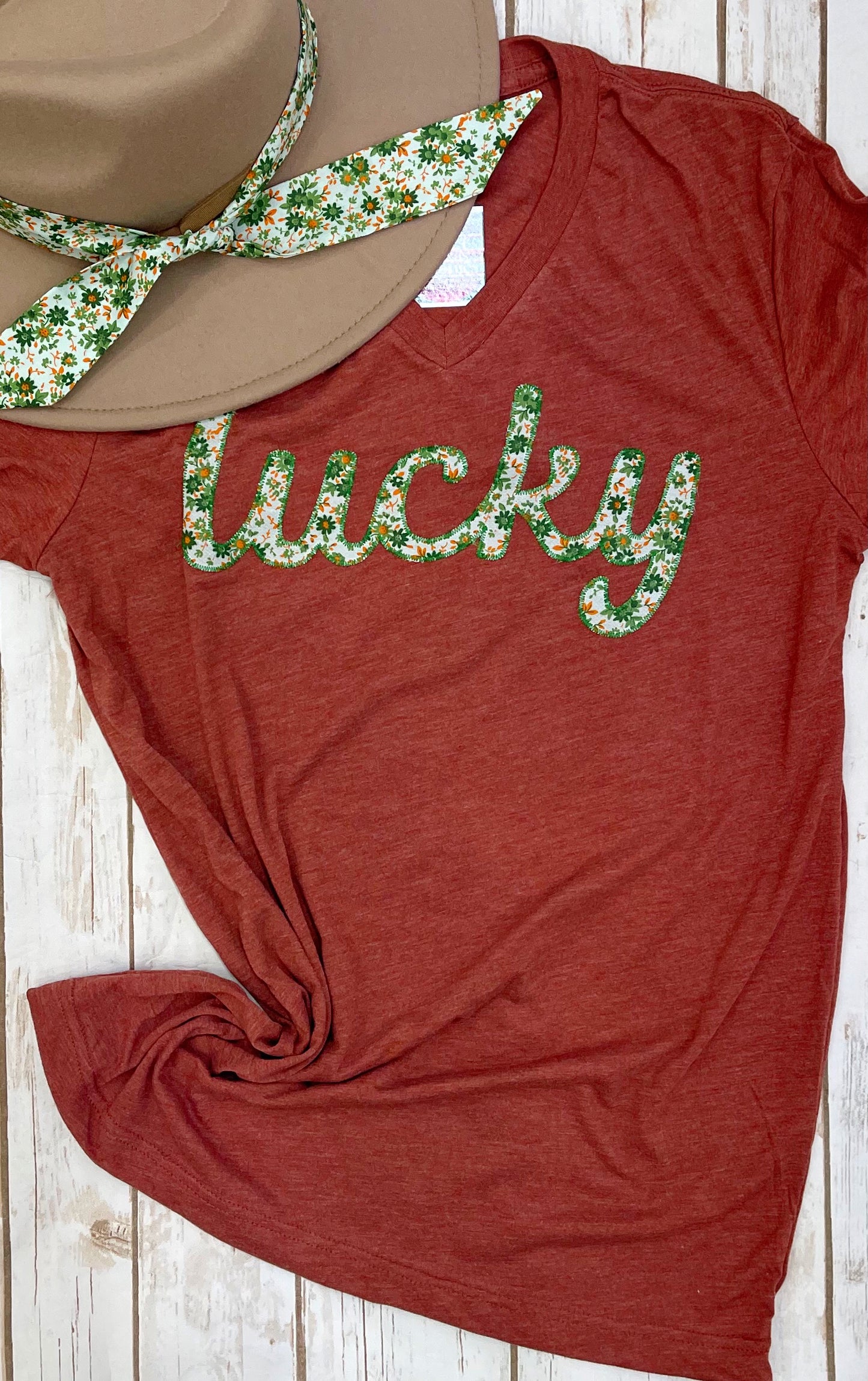 *LIMITED EDITION* Lucky V-Neck Tee [Clay]