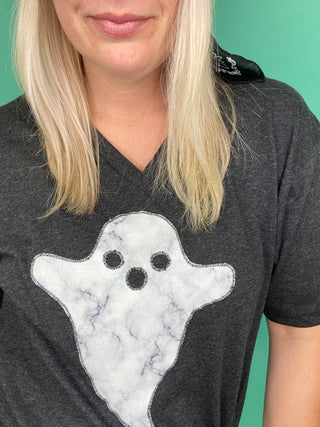 Marble Ghost V-Neck Tee