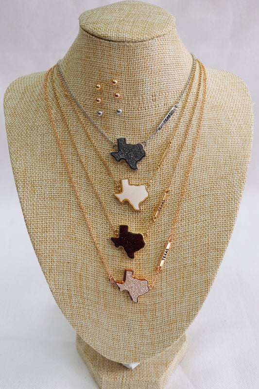 Double Druzy Texas Necklace Set [All Colors]