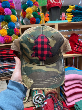 Buffalo Plaid Dirty Trucker Hat