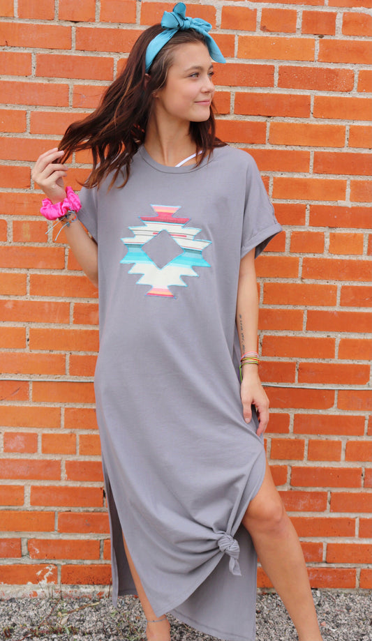 Last Call Dulce Serape Maxi Dress [Gray]