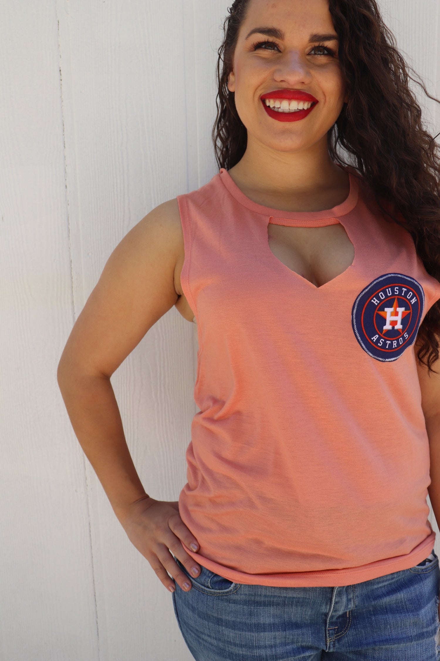 Astros key hole tank by Sweet Texas Treasures