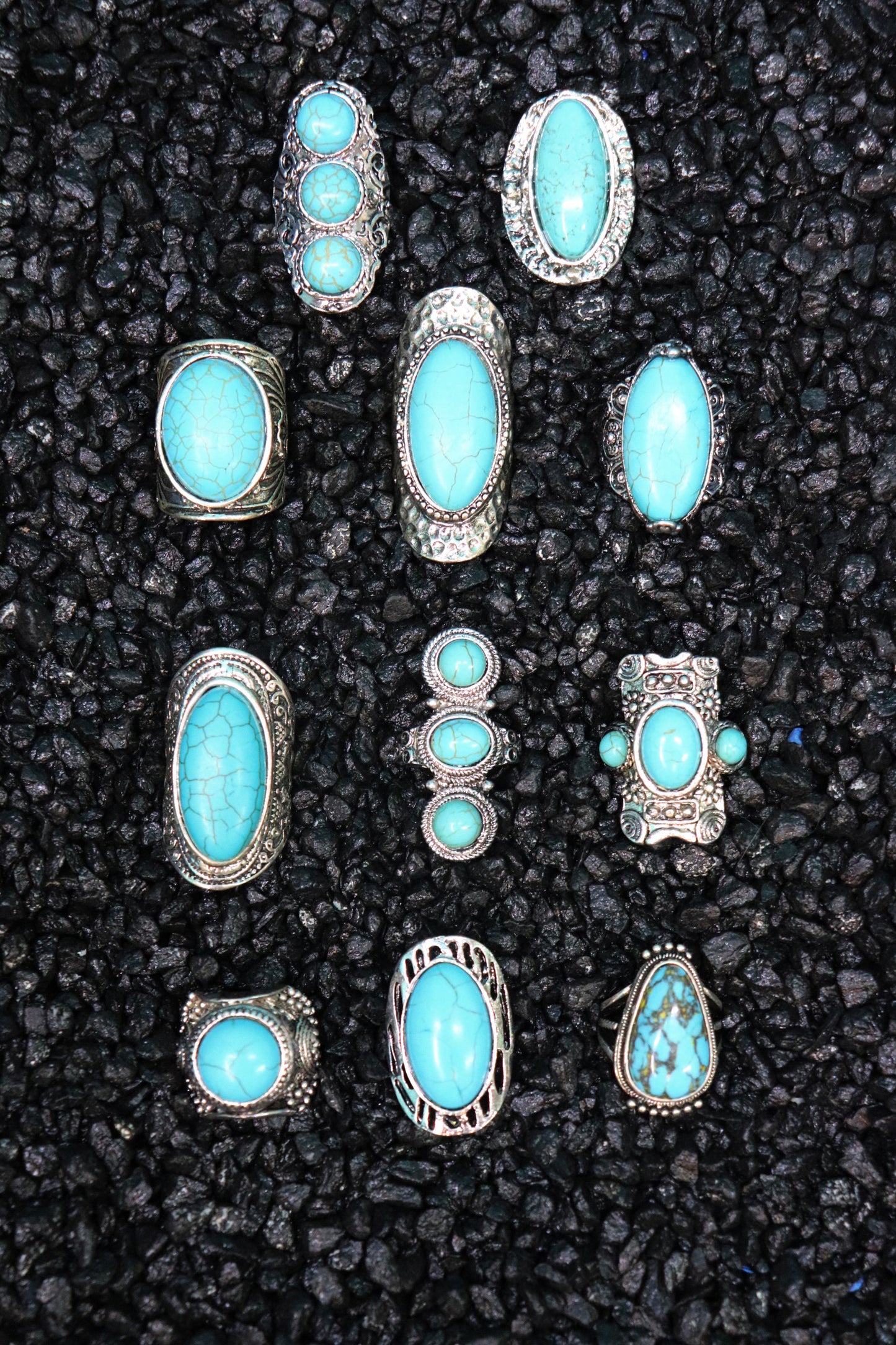 Turquoise Bling Rings