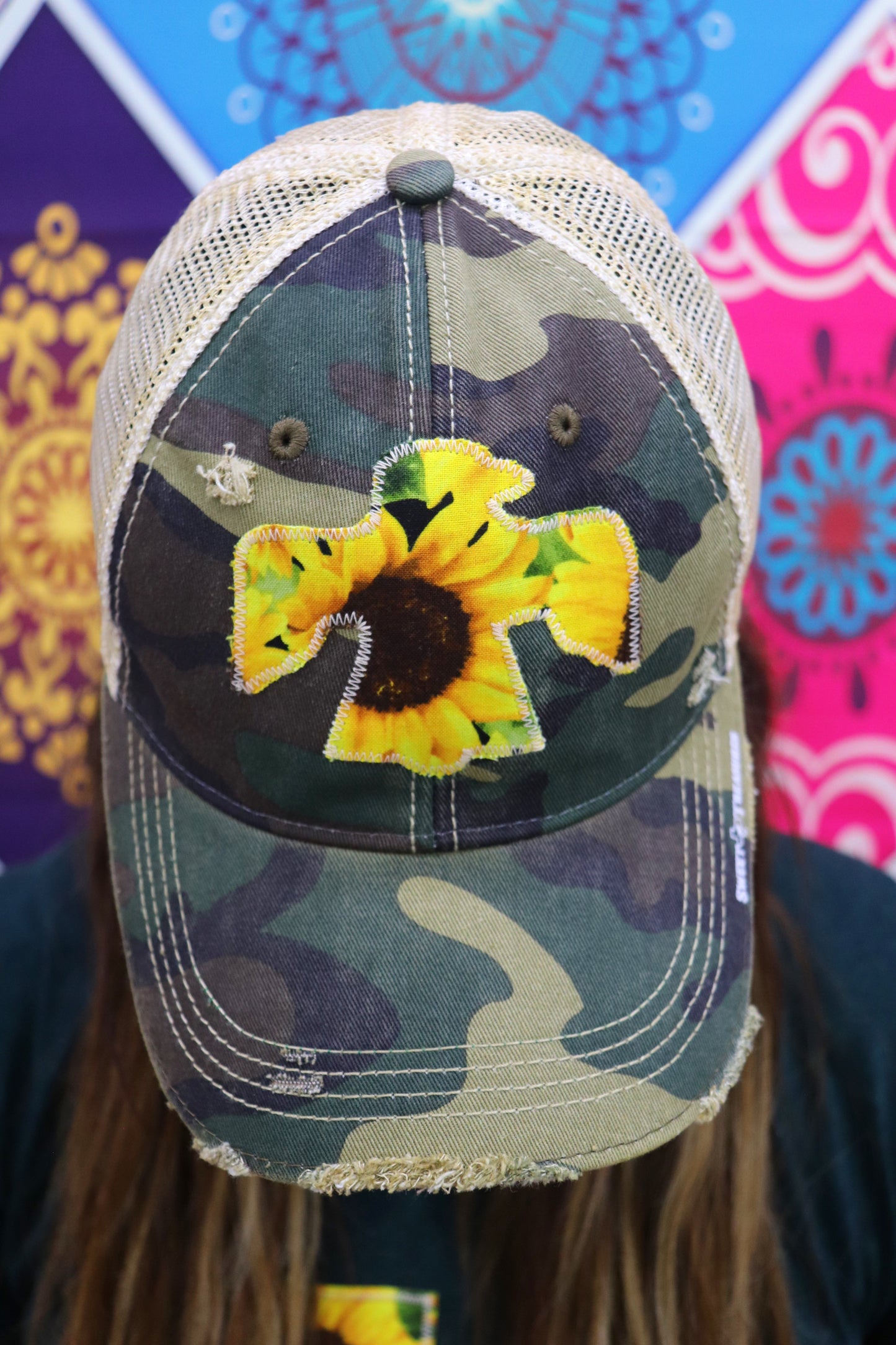 Sunflower Dirty Trucker Hat