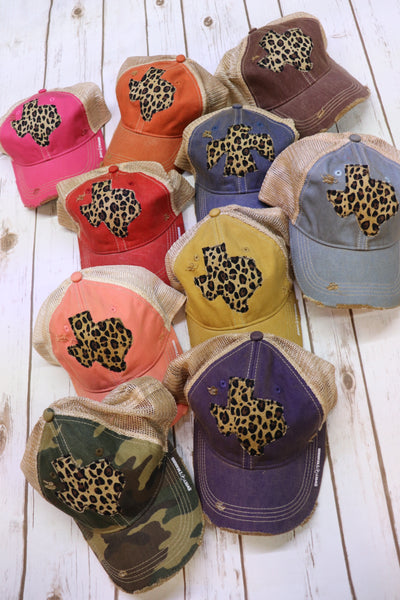 Leopard Dirty Trucker Hat – Sweet Texas Treasures display picture 1