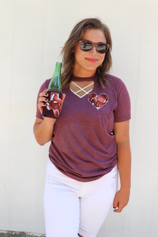 Team Football Key Hole Tee