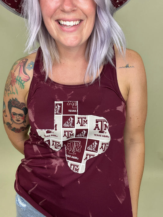 College Station Bleached Racerback Tank
