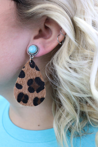 Livingston Leopard Teardrop Earrings