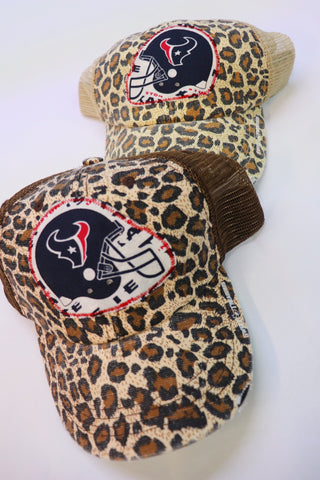 Leopard Houston Texans Trucker Hat