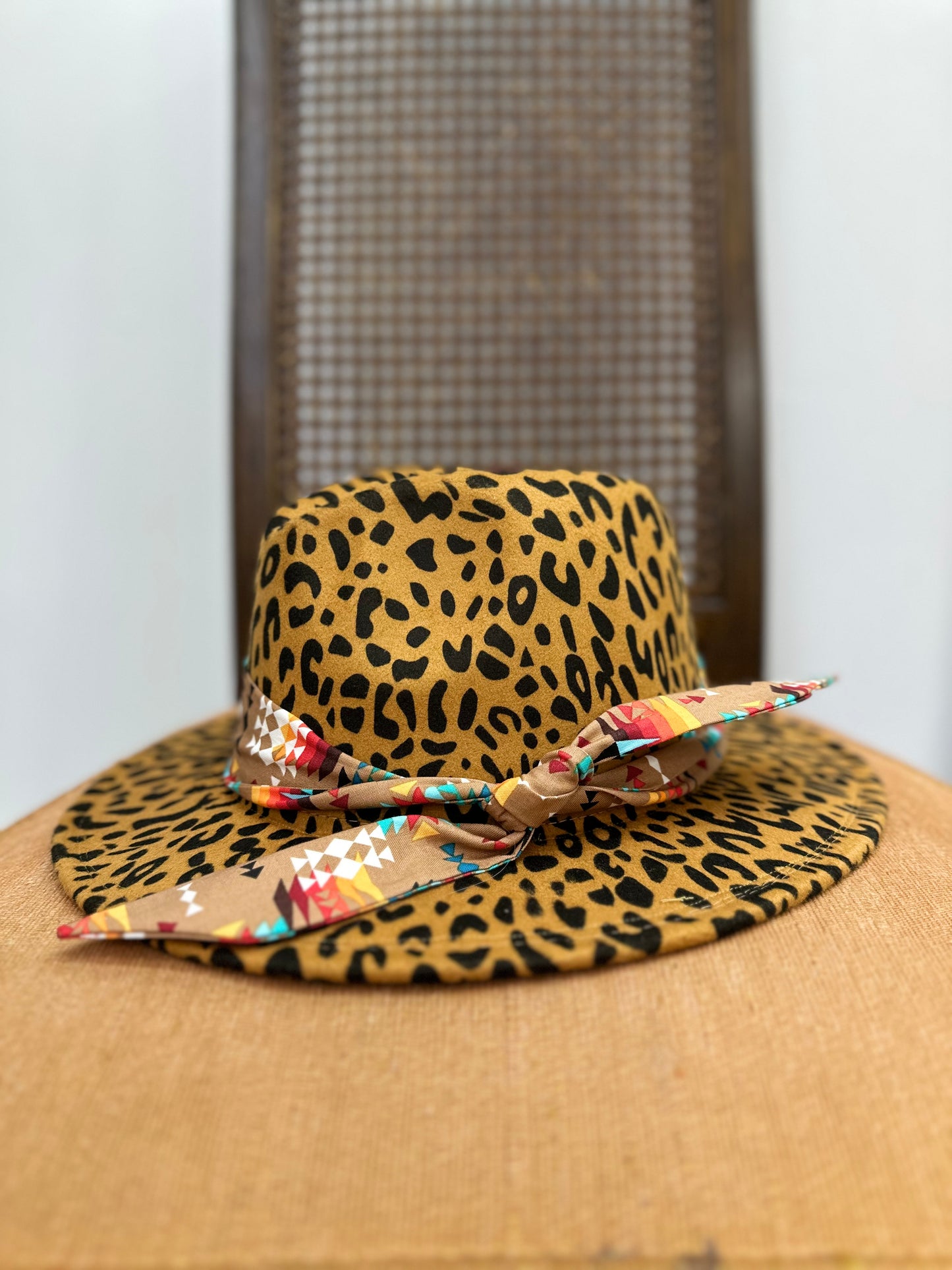 Primo Tan Aztec Brown Leopard Panama Hat