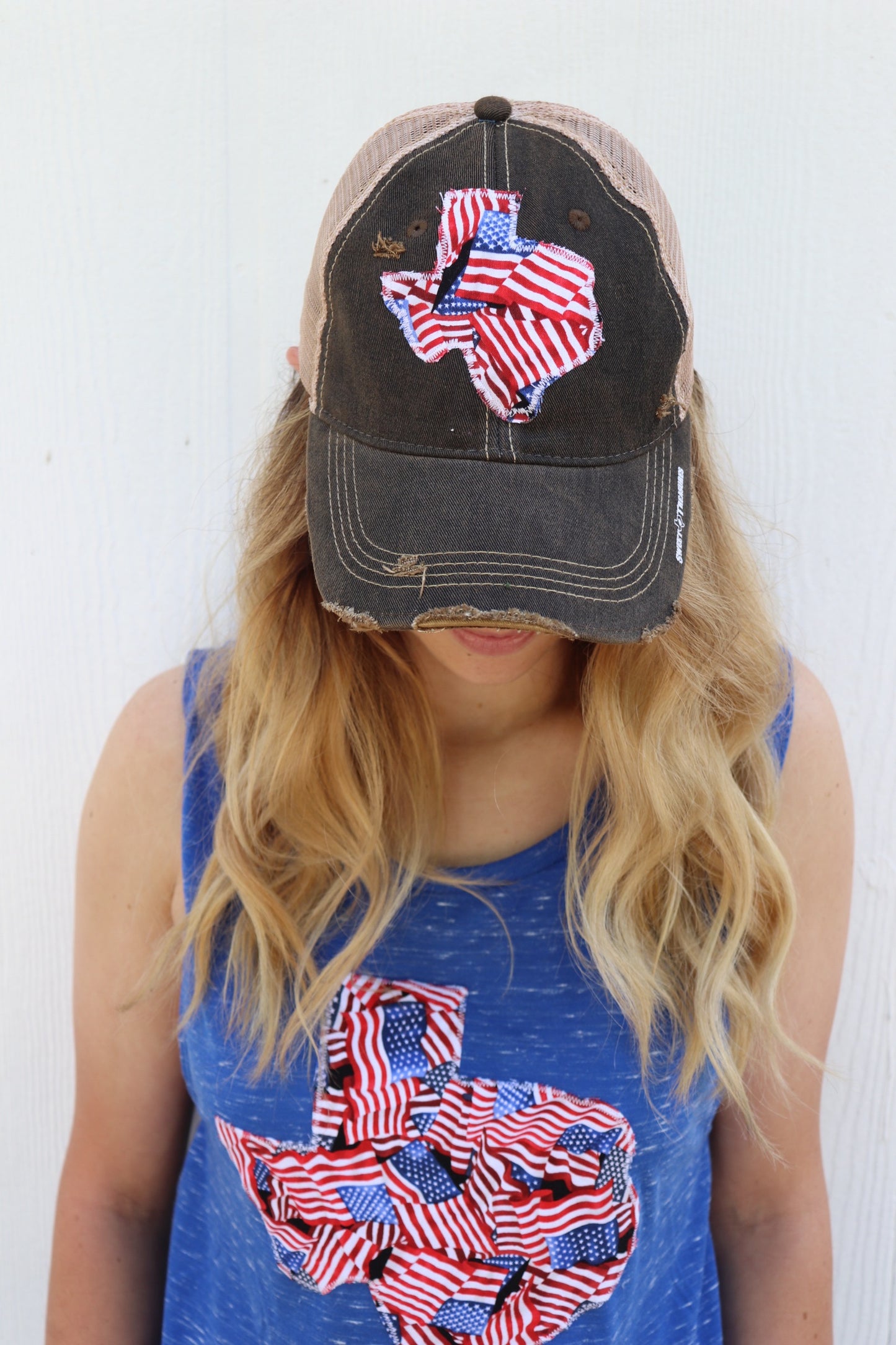 American Flag Dirty Trucker Hat