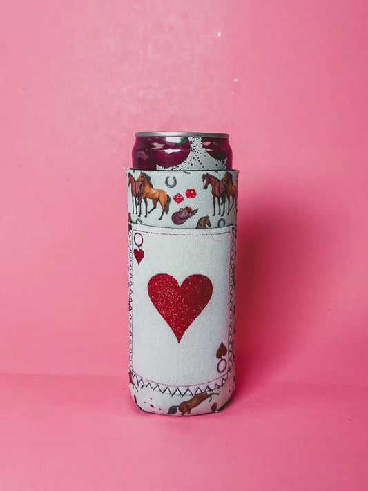Queen of Hearts Slim Can Holder